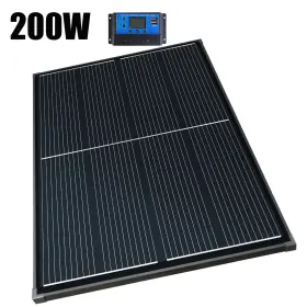 Btop200wqh-1070 Saronic 30a 12v 200w Black Solar Panel Mono Camping Home Rv Battery Charge Refurbished