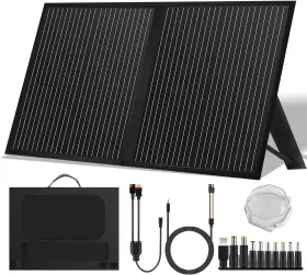 Btop60wbkfolding2 Saronic 60w Solar Panel Folding Power Bank Camping Hiking Phone Charger Refurbished