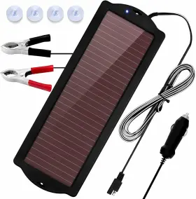 K-2.5w Saronic 2.5w Solar Panel 12v Trickle Charger Battery Kit Maintainer Refurbished