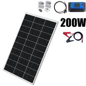 Saronic K-200w-1120 30a 1mx 1mc 4pcsz 200w Solar Panel Mono Kit With Controller Home Battery Charger Power Refurbished