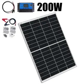 200w Saronic K-200wwhite-1070 30a 1mx 1mc Mono Solar Panel 12v Battery Charging Power Home Off-grid Refurbished