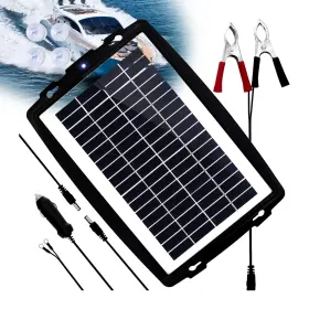 Ke10w Saronic 10w Solar Panel 12v Trickle Charger Battery Kit Maintainer Boat Car Rv