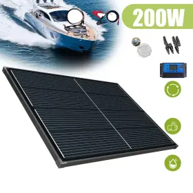 200w Saronic Ke200wblack-1070 30a 1mx 1mc Watt All Black Solar Panel Complete Kit Mono 12v 195w Pv Home Rv Off Grid