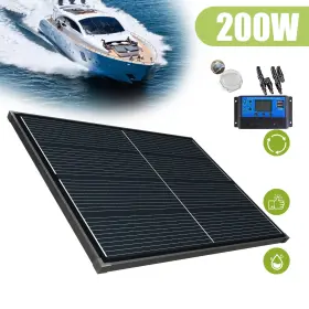200w Saronic Ke200wblack-1070 30a Watt Mono Black Solar Panel Kit 12v Battery Charger Controller Boat Rv Home