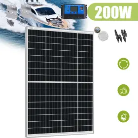4pcsz Saronic Ke200wwhite-1070 30a 200w Mono Solar Panel Kit Controller 25% High Efficiency For Rv Home Boat Us