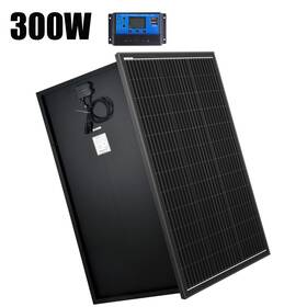 Saronic Ke300w-1200-black 30a 300w Watt Mono Solar Panel Kit Home Car Charging Rv Camping Battery Refurbished
