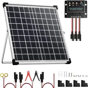 Kzq-20 Saronic 20w Solar Panel 12v Charger Battery Kit Maintainer Boat Rv Refurbished