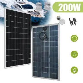 Tm200w-1120 Saronic 4pcsz 200w Watt Mono 195w Bifacial Solar Panel Kit With Mounting Bracket Home Rv Boat
