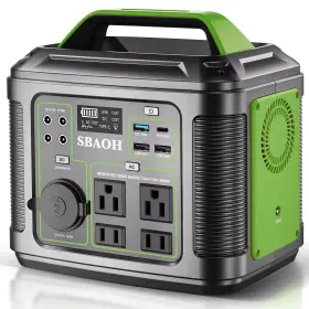 300w Sbaoh 313115311382 Portable Power Station 296wh 80000mah Outdoor Solar Generator 5 In 1