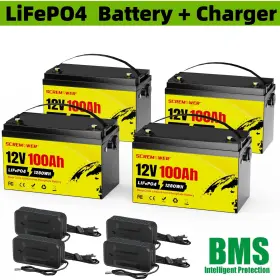 Sx12v100ah-332 Scremower 48v 100ah Lifepo4 Lithium Battery Deep Cycle 4 Group 12v For Golf Cart Rv