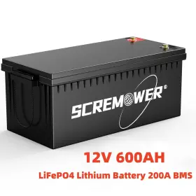Sx12v600ah-640 Scremower 12v 600ah Lifepo4 Lithium Battery 200a Bms 15000 Cycles For Rv Boat Solar Panel