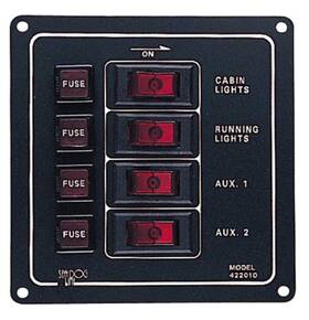 Sea-dog B000y89t1e 422010-1 Aluminum Vertical 4-switch Panel 12v 37a Marine Boat