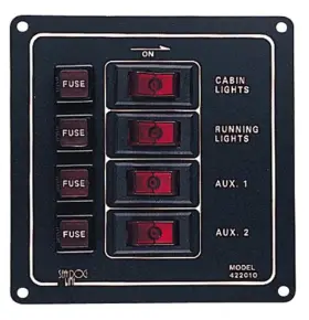 B000y89t1e Sea-dog 422010-1 Aluminum Vertical 4-switch Panel 12v 37a Marine Boat
