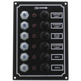B004xadtgk Seasense 6-gang Led Switch Panel With Breakers And Rubber Boots 12v 40a