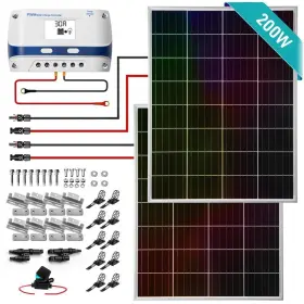 Slspskt205 Serenelife 2 Pcs. Portable Mono Solar Panel Starter Kit- 100w X Off-grid