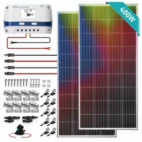 Slspskt405 Serenelife 2 Pcs. Portable Mono Solar Panel Starter Kit - 400w Off-grid