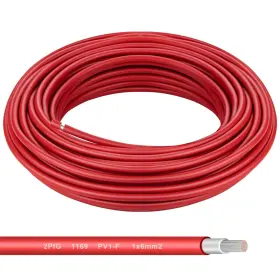 1010 Shirbly 728040369382 Solar Panel Wire - 80ft Red Tinned Copper 10awg 6mm Pv