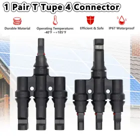 Sicily Adapter 731938819869 Us T Type 4 Branch Parallel Connector 30a 1000v Tuv Solar Panel Pv Diy Cable