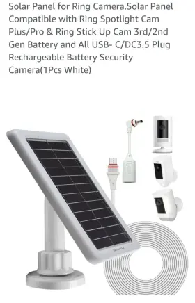 Camera5 Skyworld 794808317612 Solar Panel Charger For Ring Spotlight Camera Stick Up V 4.5 W Outp