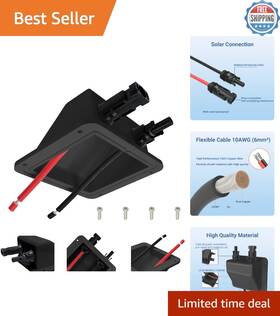 Slocable 774828887623 Solar Entry Gland Dual Cable Housing With 1ft 10awg Uv