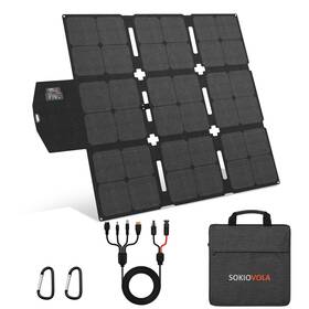 Sokiovola Sjso120 120w Foldable Solar Panel With Mc-4 Connector Portable For Camp Inch