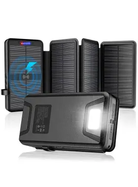 5v3.1a Solar 788634301211 Qisa Charger 38800mah Power Bank With Dual Outputs 10w Qi Wir