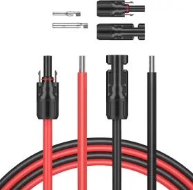 Solar Extension Cable 726084397514 5 Feet 10awg 6mm Panel Wire 10 Gauge 5ft Black And Red Tinned Copper