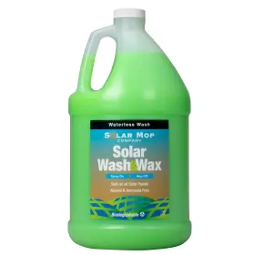 Solar Mop Company 850049769082 Wash And Wax 128oz Wet Or Waterless Solution For Panels Leaves A