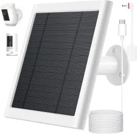 Solar Panel 726084635111 For Ring Cameras 10ft Cable Usb-c Adapter 6w Fast Charging