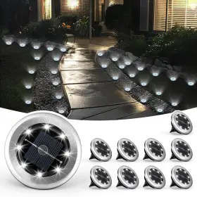 Solpex 850062960763 10 Pack Solar Ground Lights Outdoor Waterproof Landscape