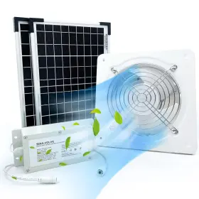 Soulvolve 975080380257 Solar Powered Exhaust Fan For Greenhouse Shed Pet House Chicken