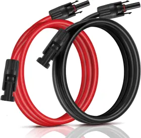 Soyan 313101671636 10 Feet 10awg Solar Extension Cable With Female And Male Connectors Red Black
