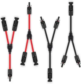Soyan 445040489492 2 Pairs Solar Connectors Y Branch Parallel Adapters 10awg Cable For Panel
