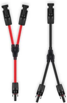 Soyan 445045688616 Solar Connectors Y Branch Parallel Adapter 10awg Cable For Panel Red And Bl