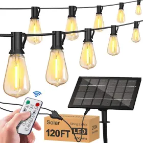 S218b Stright Inc. Solar String Lights With Remote Control 8 Lighting Modes Large Pan