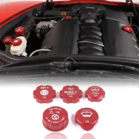 Sdhasjk-sdsa-7986 Suetlcoity For Corvette C6 Engine Oil Cap Radiator Washer Brake Fluid Cover