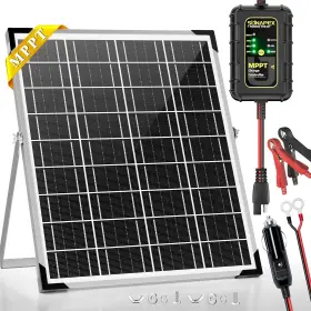 Sunapex 705353685194 12v Solar Battery Charger 25w Waterproof Panel Kit- Aluminum Tric