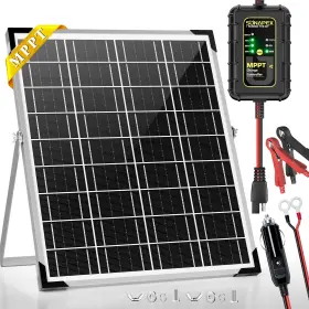 Sunapex 717325417801 12v Solar Battery Charger 25w Waterproof Panel Kit- Aluminum Tr