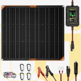 Sunapex 717325417948 50w Flexible Solar Battery Charger Maintaine With Mppt Charge Controller