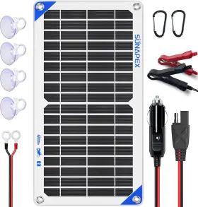 Sunapex 717325418495 10w Solar Battery Charger Maintainer 12v Waterproof Panel Trickle