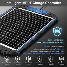 Suner Power 008678886599 20w 12v Solar Battery Trickle Charger Built-in Intelligent - Navy