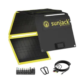 Sj-panl1-60w Sunjack 643950788071 60w Folding Portable Solar Panel Charger With Kickstands Ip67 Waterp