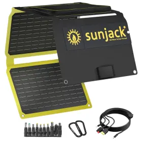 Sj-panl1-40w Sunjack 643950788323 40w Folding Portable Solar Panel Charger With Kickstands Ip67 Waterpr