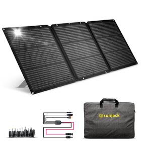 Sunjack 643950788354 120w Foldable Portable Solar Panel Charger With Kickstands Mc4/pd60 Usb-c/us