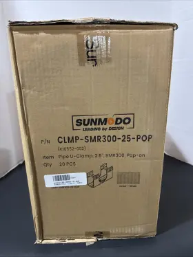 Clmp-smr300-25-pop Sunmodo K10552-003 2.5 Inch Pipe U Clamp Box Of 20