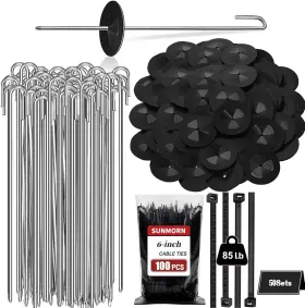 Sunmorn 711181550443 50pcs Solar Panel Bird Guard Fastener Clips 100pcs Zip Ties Mesh Cl