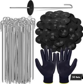 Sunmorn 726084762572 50pcs Solar Panel Bird Guard Fastener Clips 1pcs Gloves Mesh
