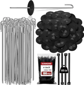 Sunmorn 744110310382 50pcs Solar Panel Bird Guard Fastener Clips 100pcs Zip Ties Mesh Cl
