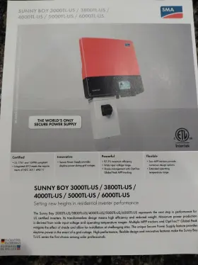 5000tl-22 Sunnyboy Solar System Inverter And 19 Panels