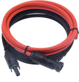 4332695091 Super Cloud 1 Pair Black Red 10awg 6mm Solar Panel Extension Cable Wire Connector
